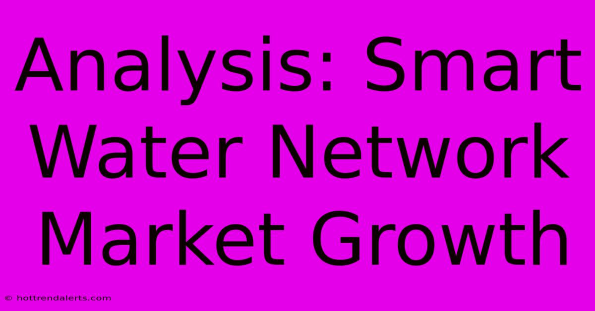 Analysis: Smart Water Network Market Growth