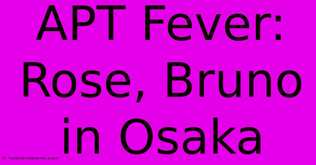 APT Fever: Rose, Bruno In Osaka