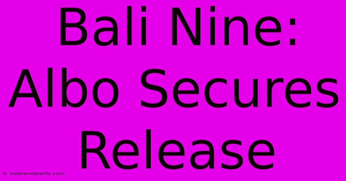 Bali Nine: Albo Secures Release