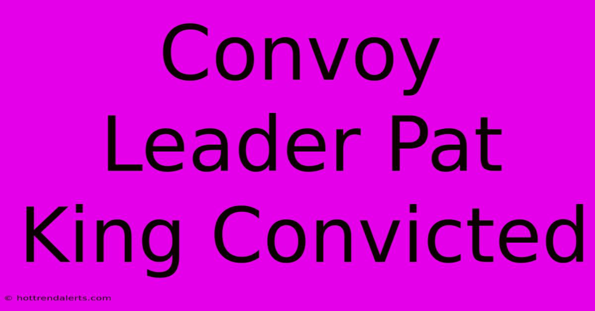 Convoy Leader Pat King Convicted