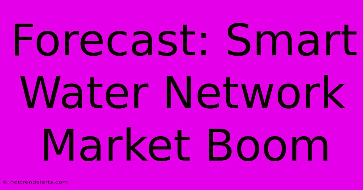 Forecast: Smart Water Network Market Boom