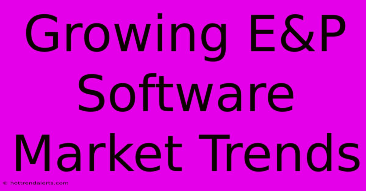 Growing E&P Software Market Trends