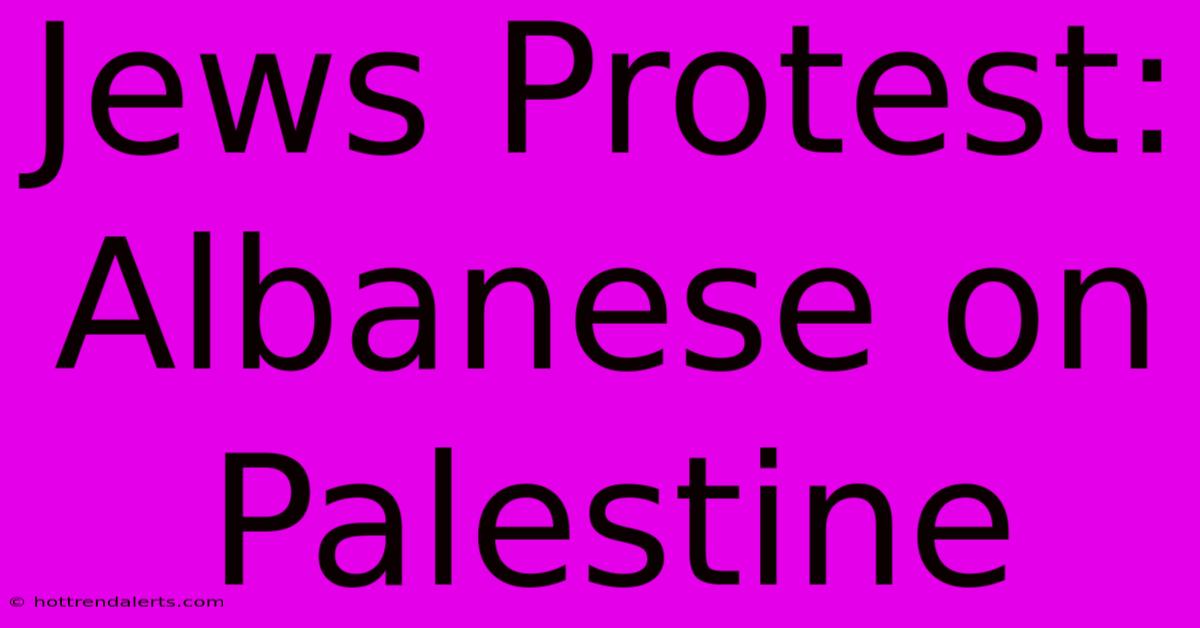 Jews Protest: Albanese On Palestine