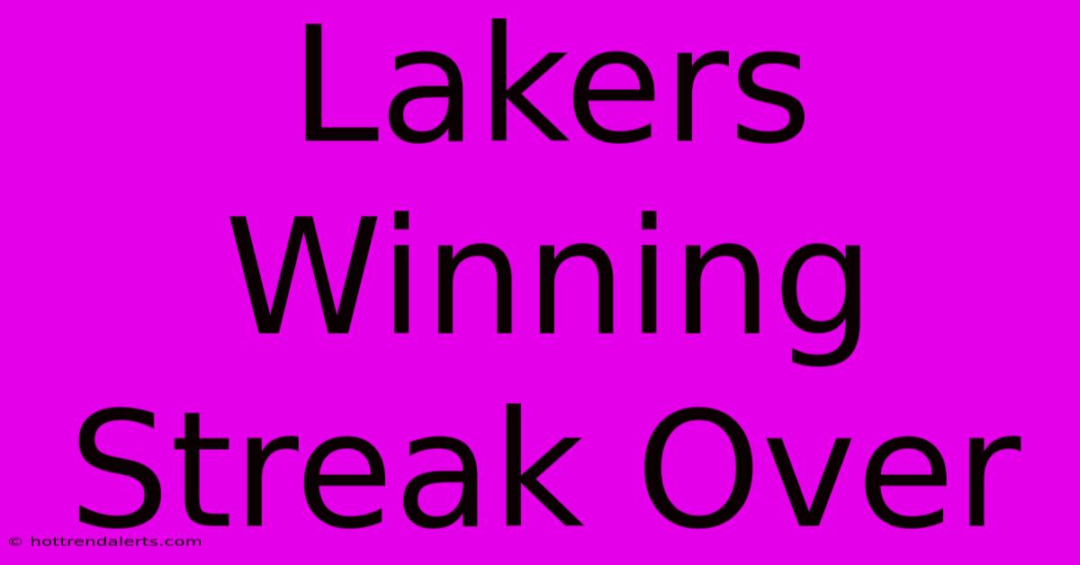 Lakers Winning Streak Over