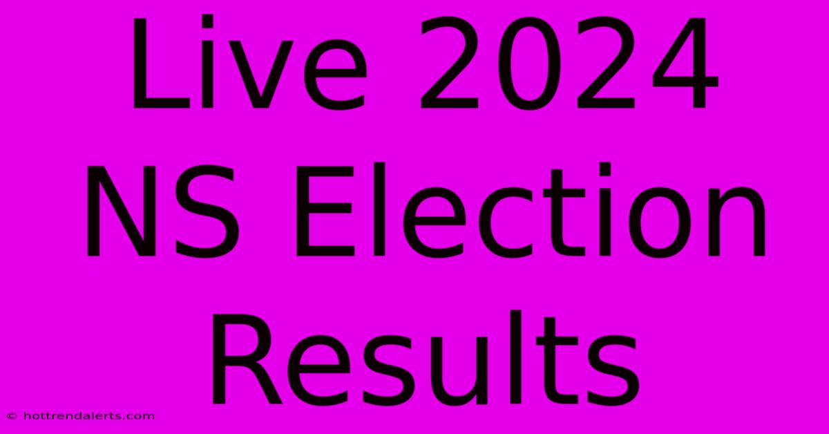 Live 2024 NS Election Results