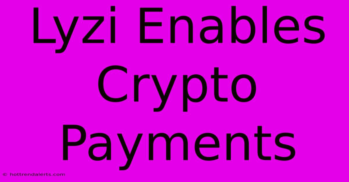 Lyzi Enables Crypto Payments