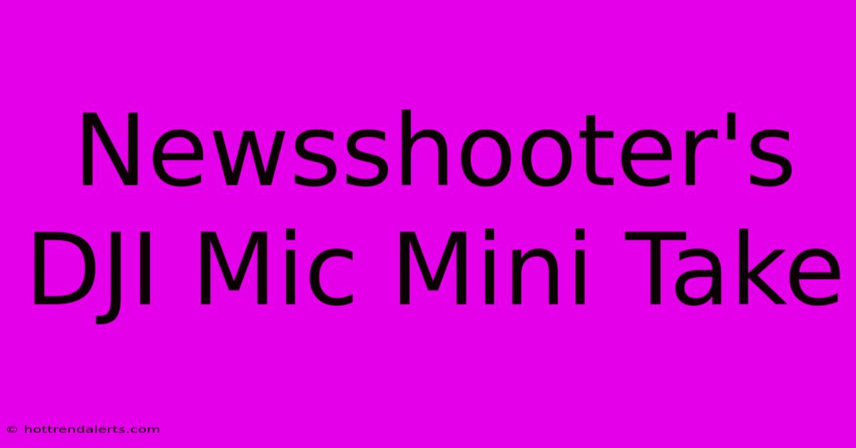 Newsshooter's DJI Mic Mini Take