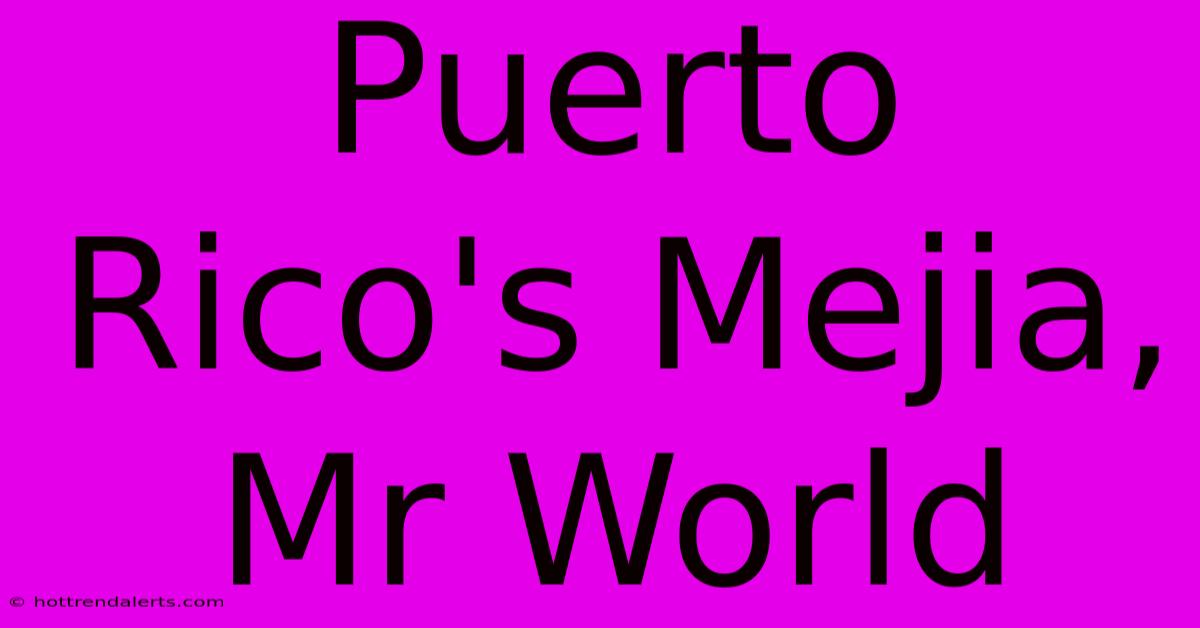 Puerto Rico's Mejia, Mr World