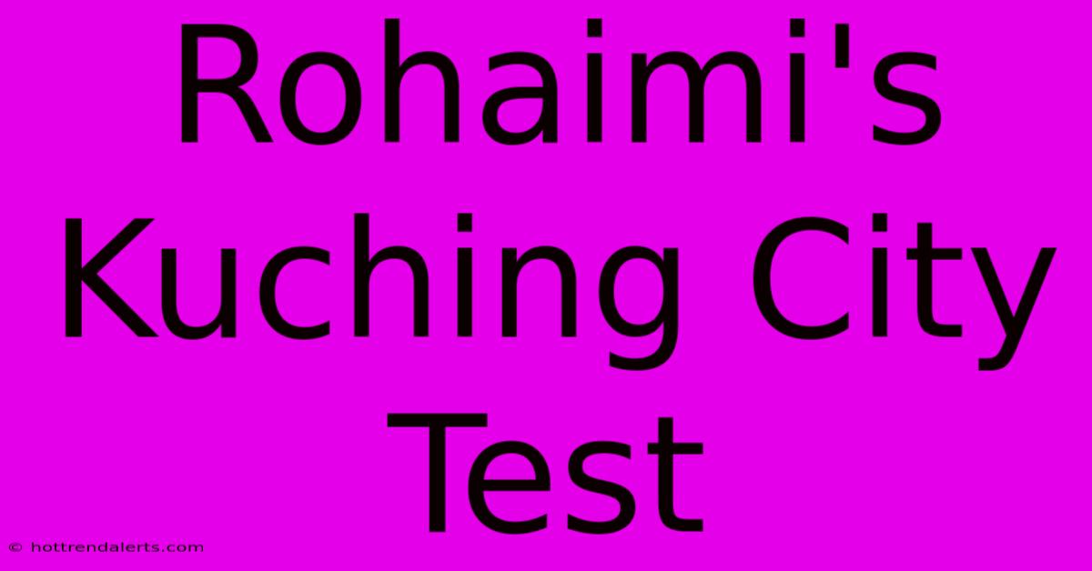 Rohaimi's Kuching City Test