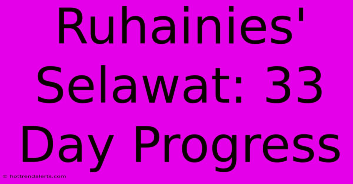 Ruhainies' Selawat: 33 Day Progress