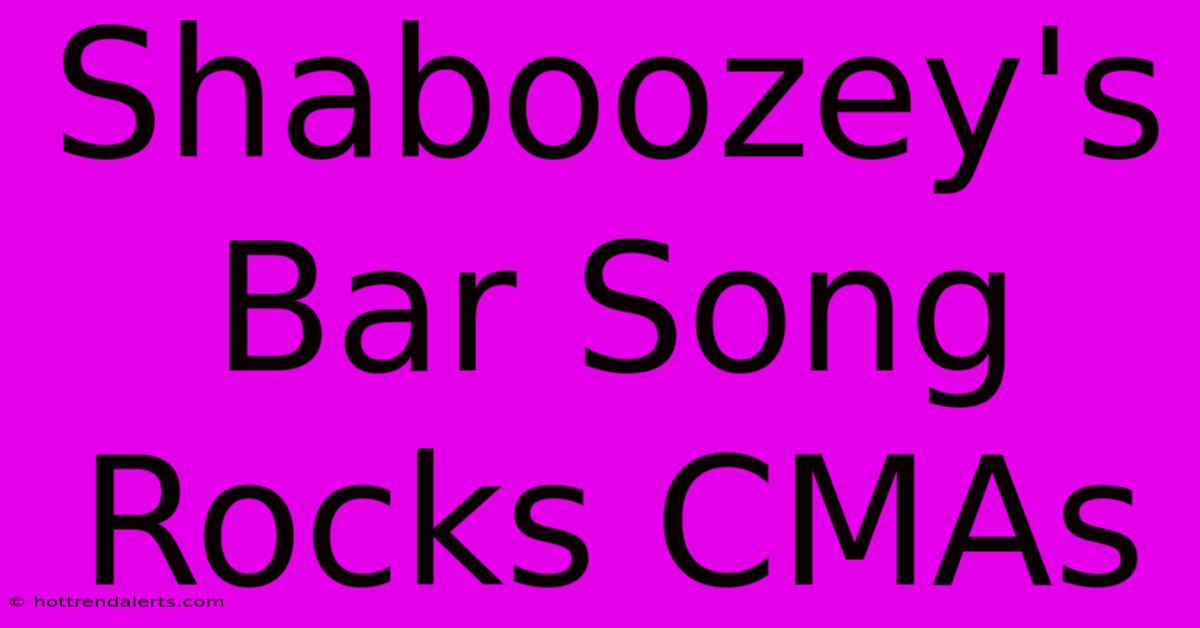 Shaboozey's Bar Song Rocks CMAs