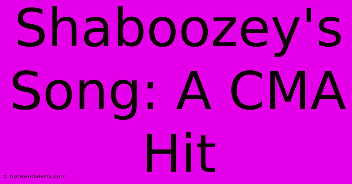 Shaboozey's Song: A CMA Hit