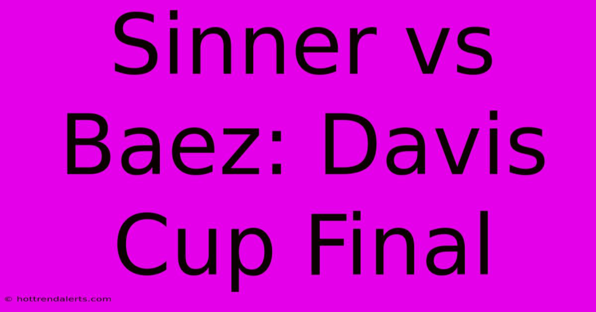 Sinner Vs Baez: Davis Cup Final