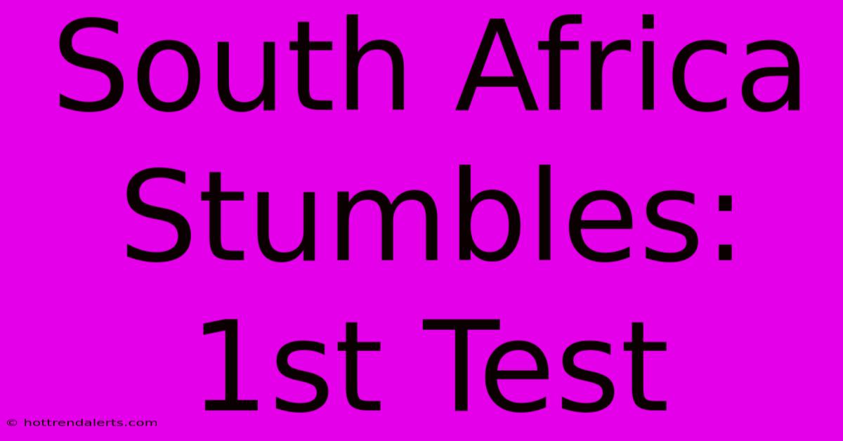 South Africa Stumbles: 1st Test