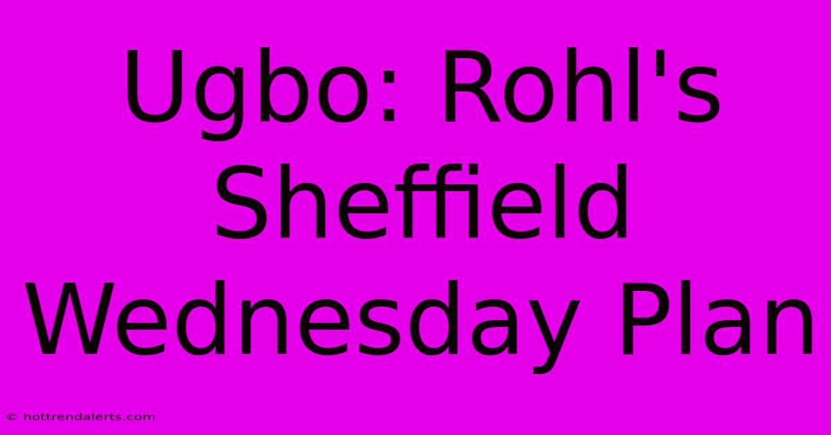 Ugbo: Rohl's Sheffield Wednesday Plan