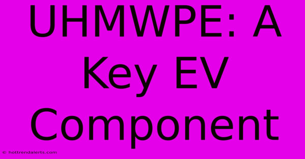 UHMWPE: A Key EV Component