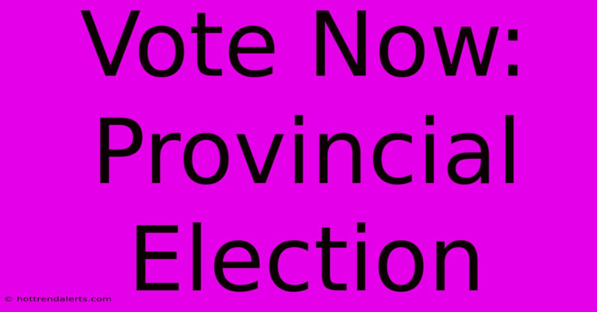 Vote Now: Provincial Election